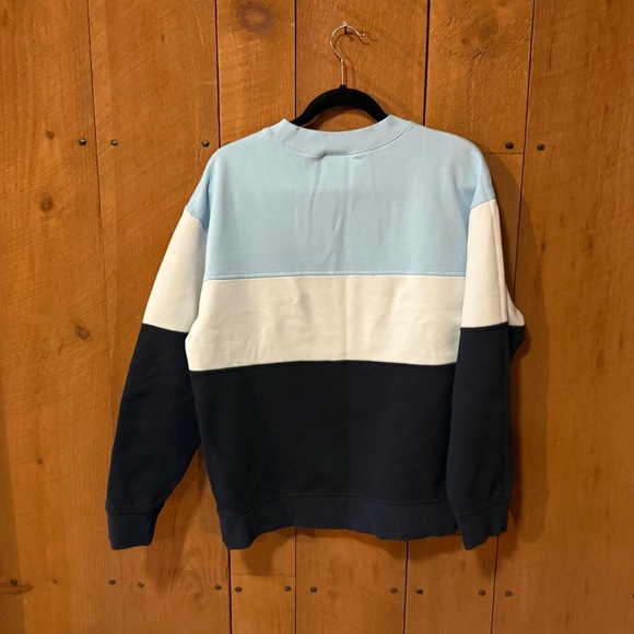 Charles River Unisex Westerly Crewneck Sweatshirt-blue/white/gray block- M - Picture 2 of 6